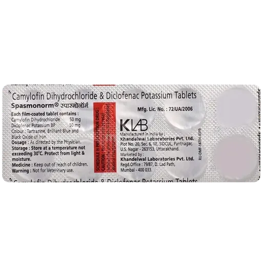 spasmonorm tablet 10's